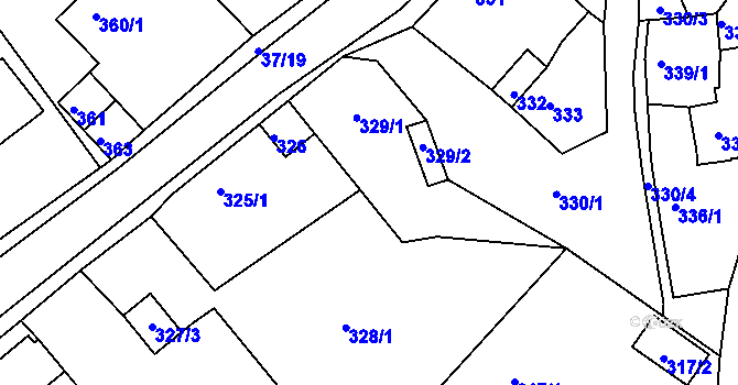 Parcela st. 327/2 v KÚ Hudcov, Katastrální mapa