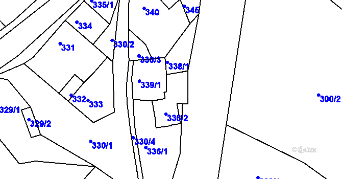 Parcela st. 337 v KÚ Hudcov, Katastrální mapa