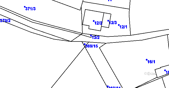 Parcela st. 369/15 v KÚ Hudcov, Katastrální mapa