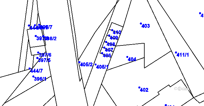 Parcela st. 406 v KÚ Hudcov, Katastrální mapa