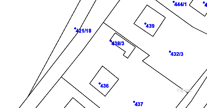 Parcela st. 438/1 v KÚ Hudcov, Katastrální mapa