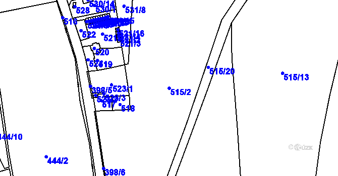 Parcela st. 515/2 v KÚ Hudcov, Katastrální mapa