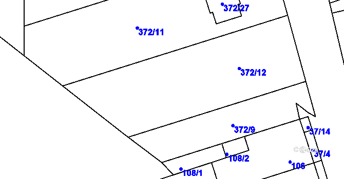 Parcela st. 372/10 v KÚ Hudcov, Katastrální mapa
