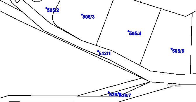 Parcela st. 542/1 v KÚ Hudcov, Katastrální mapa