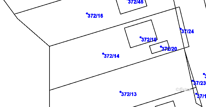 Parcela st. 372/14 v KÚ Hudcov, Katastrální mapa