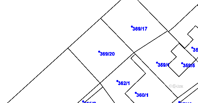 Parcela st. 369/20 v KÚ Hudcov, Katastrální mapa