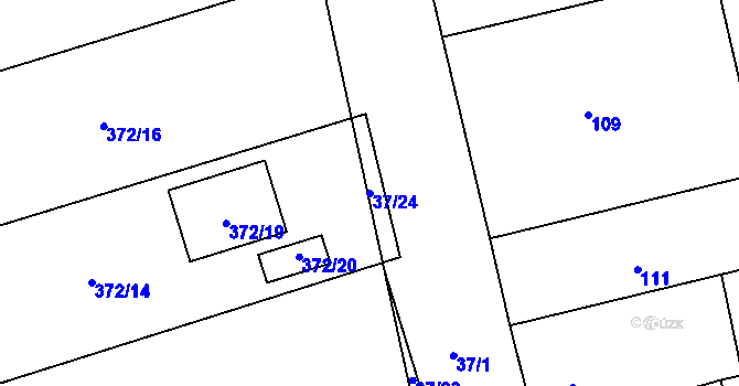 Parcela st. 37/24 v KÚ Hudcov, Katastrální mapa