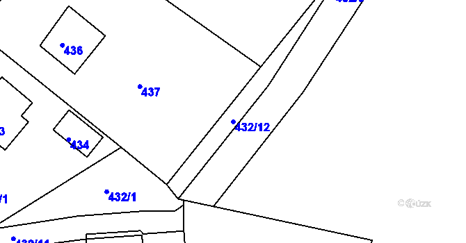 Parcela st. 432/12 v KÚ Hudcov, Katastrální mapa