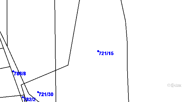 Parcela st. 721/15 v KÚ Hudčice, Katastrální mapa