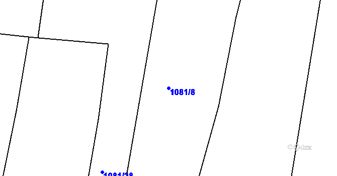Parcela st. 1081/8 v KÚ Hudčice, Katastrální mapa