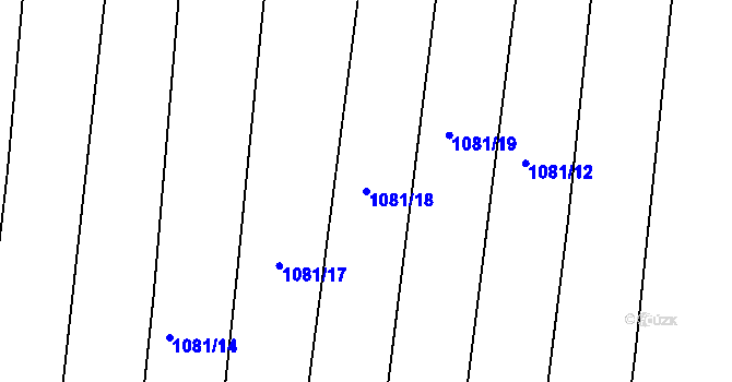 Parcela st. 1081/18 v KÚ Hudčice, Katastrální mapa