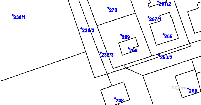Parcela st. 237/3 v KÚ Hukovice, Katastrální mapa