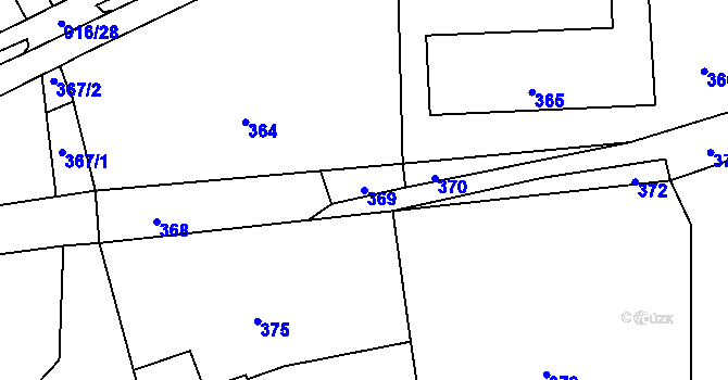 Parcela st. 369 v KÚ Hukovice, Katastrální mapa