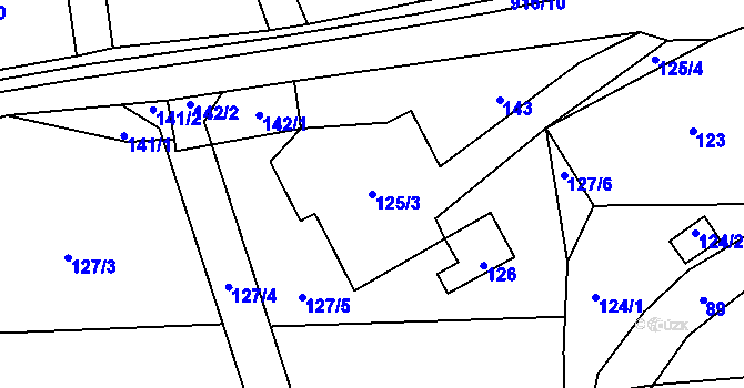 Parcela st. 125/3 v KÚ Hukovice, Katastrální mapa