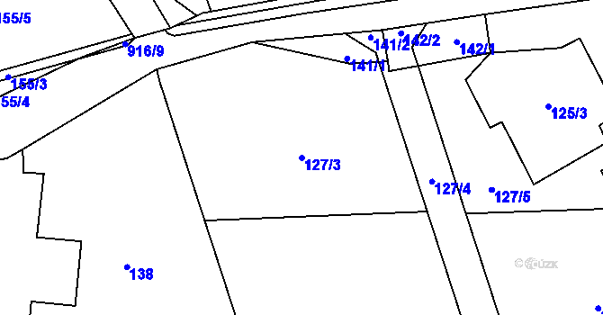 Parcela st. 127/3 v KÚ Hukovice, Katastrální mapa