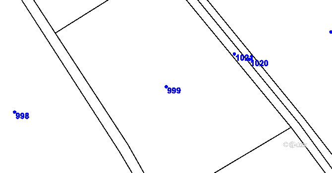 Parcela st. 999 v KÚ Hukovice, Katastrální mapa
