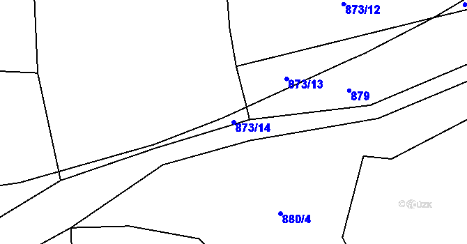 Parcela st. 873/14 v KÚ Hulice, Katastrální mapa