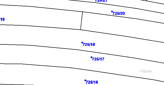 Parcela st. 725/18 v KÚ Hulice, Katastrální mapa