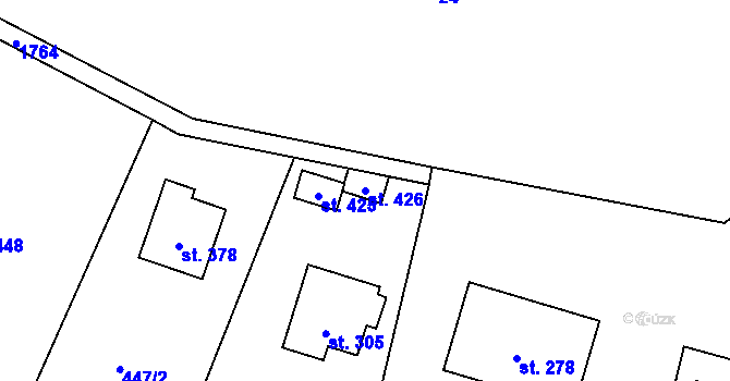 Parcela st. 426 v KÚ Hulice, Katastrální mapa