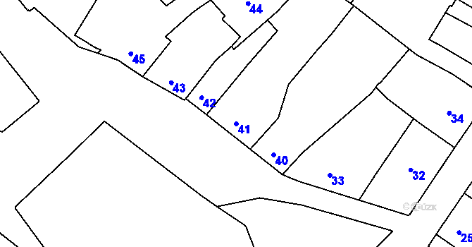 Parcela st. 41 v KÚ Hulín, Katastrální mapa