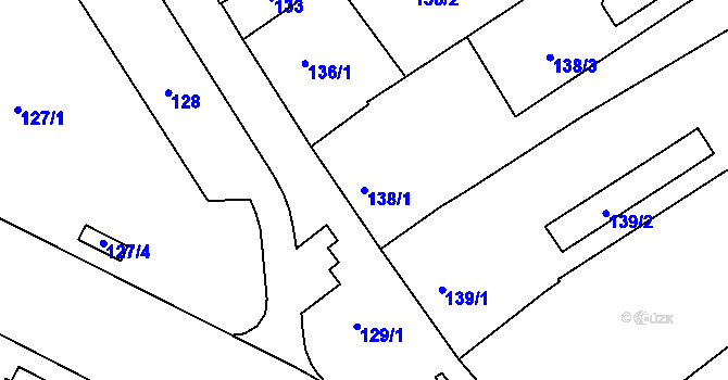 Parcela st. 138/1 v KÚ Hulín, Katastrální mapa