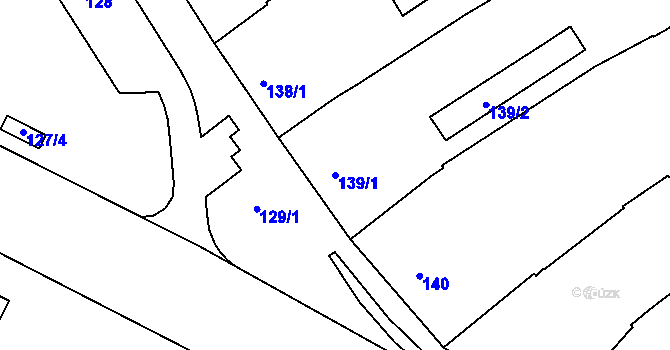 Parcela st. 139/1 v KÚ Hulín, Katastrální mapa