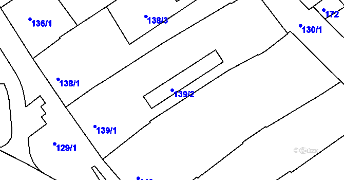 Parcela st. 139/2 v KÚ Hulín, Katastrální mapa