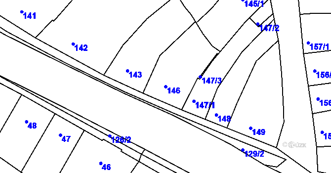 Parcela st. 146 v KÚ Hulín, Katastrální mapa