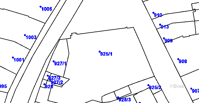 Parcela st. 925/1 v KÚ Hulín, Katastrální mapa