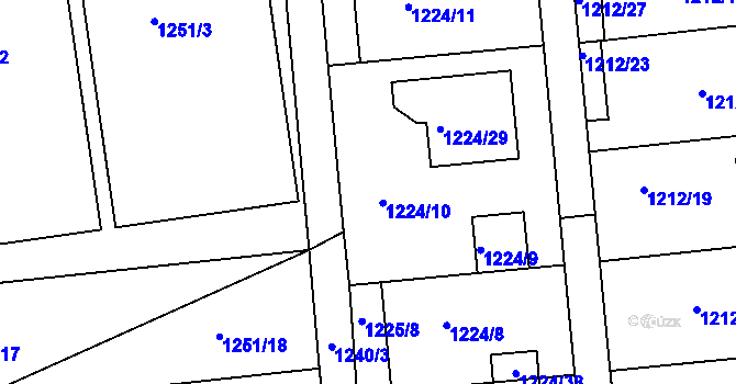 Parcela st. 1225/18 v KÚ Hulín, Katastrální mapa