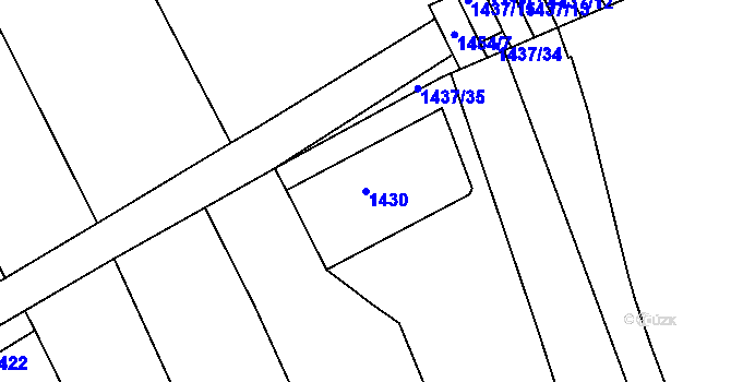 Parcela st. 1430 v KÚ Hulín, Katastrální mapa