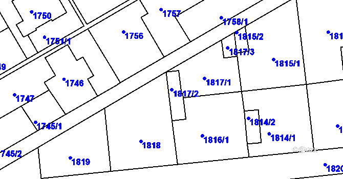 Parcela st. 1817/2 v KÚ Hulín, Katastrální mapa