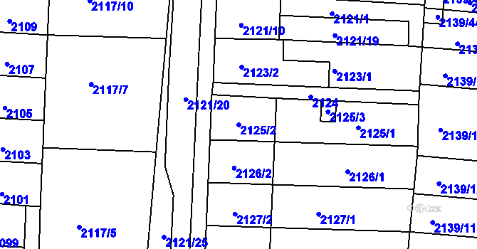 Parcela st. 2125/2 v KÚ Hulín, Katastrální mapa