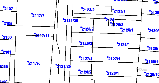 Parcela st. 2126/2 v KÚ Hulín, Katastrální mapa