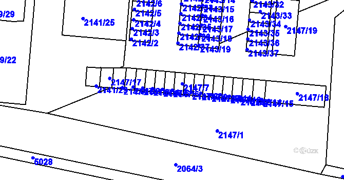 Parcela st. 2147/6 v KÚ Hulín, Katastrální mapa