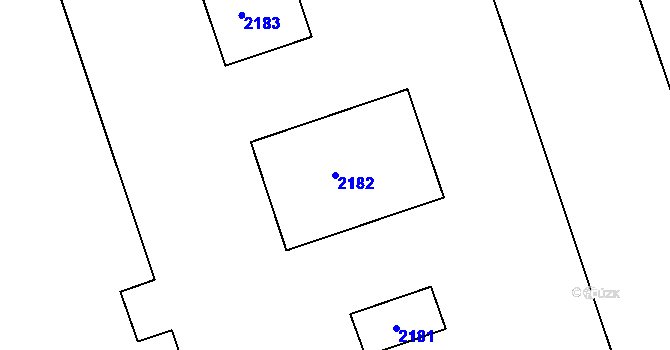 Parcela st. 2182 v KÚ Hulín, Katastrální mapa