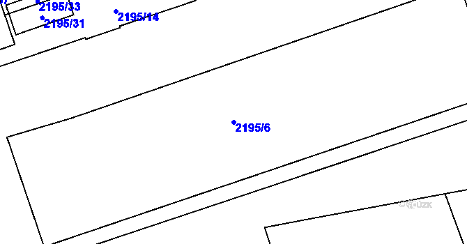 Parcela st. 2195/6 v KÚ Hulín, Katastrální mapa