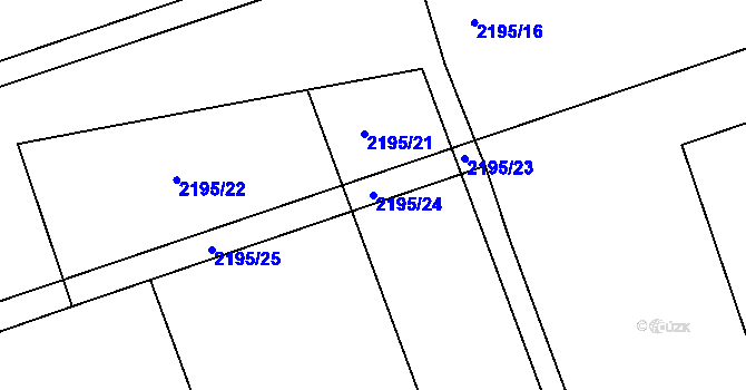 Parcela st. 2195/24 v KÚ Hulín, Katastrální mapa