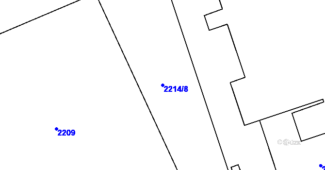 Parcela st. 2214/8 v KÚ Hulín, Katastrální mapa
