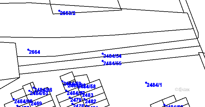 Parcela st. 2484/54 v KÚ Hulín, Katastrální mapa