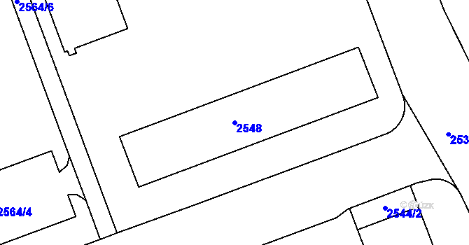 Parcela st. 2548 v KÚ Hulín, Katastrální mapa