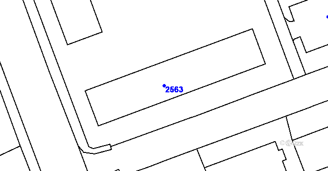 Parcela st. 2563 v KÚ Hulín, Katastrální mapa