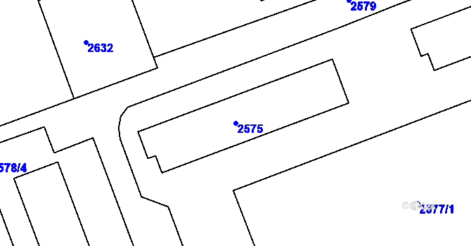 Parcela st. 2575 v KÚ Hulín, Katastrální mapa