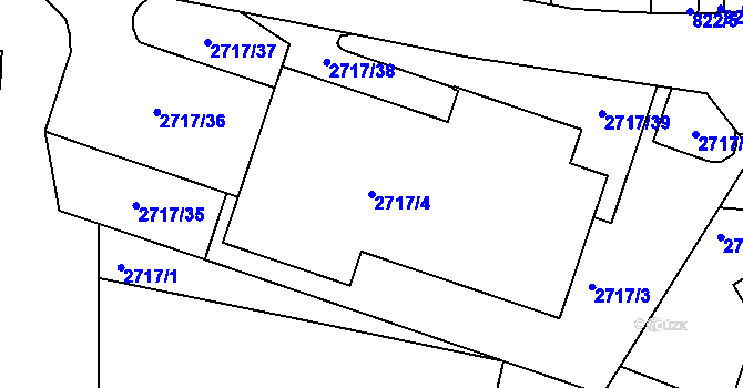 Parcela st. 2717/4 v KÚ Hulín, Katastrální mapa