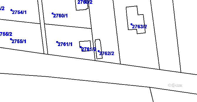 Parcela st. 2762/2 v KÚ Hulín, Katastrální mapa