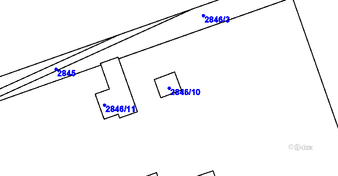 Parcela st. 2846/10 v KÚ Hulín, Katastrální mapa