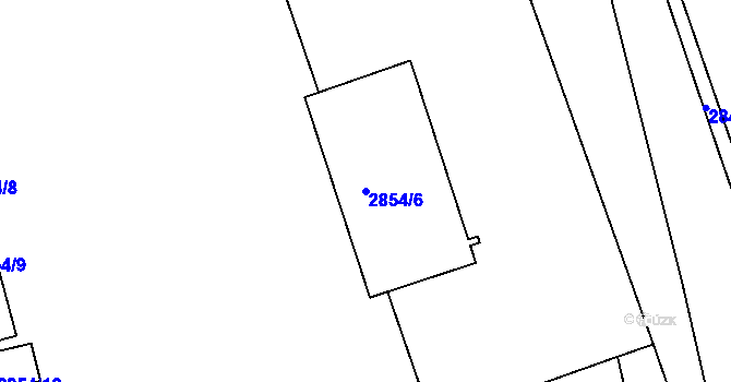 Parcela st. 2854/6 v KÚ Hulín, Katastrální mapa