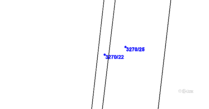 Parcela st. 3270/22 v KÚ Hulín, Katastrální mapa