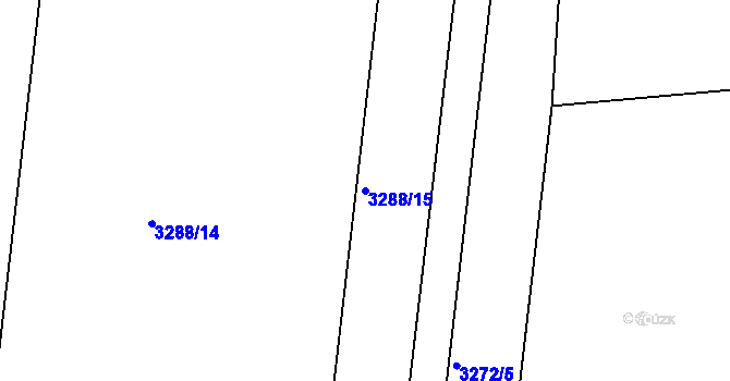 Parcela st. 3288/15 v KÚ Hulín, Katastrální mapa