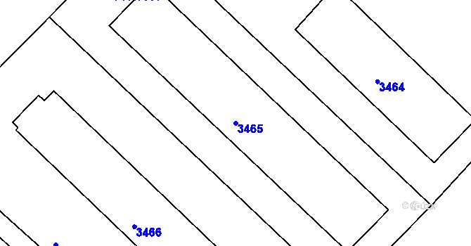 Parcela st. 3465 v KÚ Hulín, Katastrální mapa